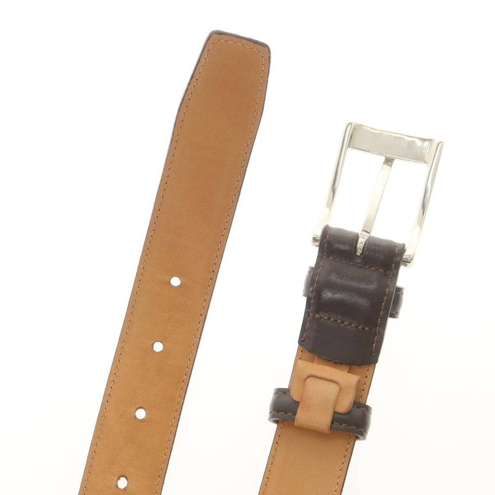 【中古】アンドレア ダミコ Andrea DAMICO レザー ベルト ダークブラウン【 80/95 】【 状態ランクC 】【 メンズ 】