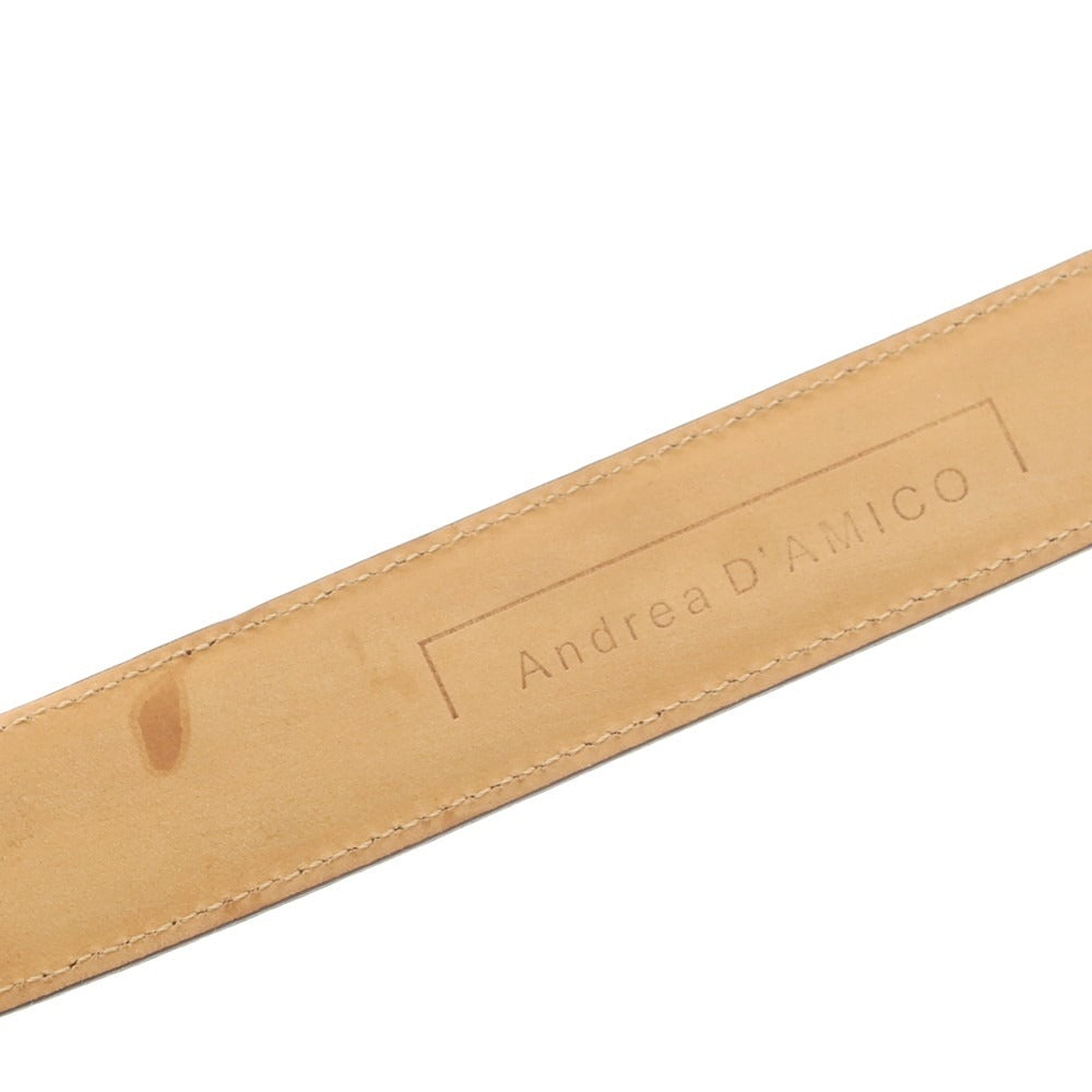 【中古】アンドレア ダミコ Andrea DAMICO レザー ベルト ダークブラウン【 80/95 】【 状態ランクC 】【 メンズ 】