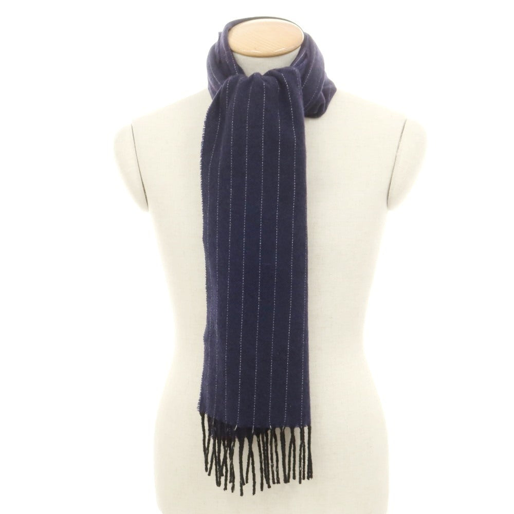 【中古】チェーザレ ガッティ Cesare Gatti カシミヤ ピンストライプ マフラー ネイビーxホワイト【 状態ランクA 】【 メンズ 】