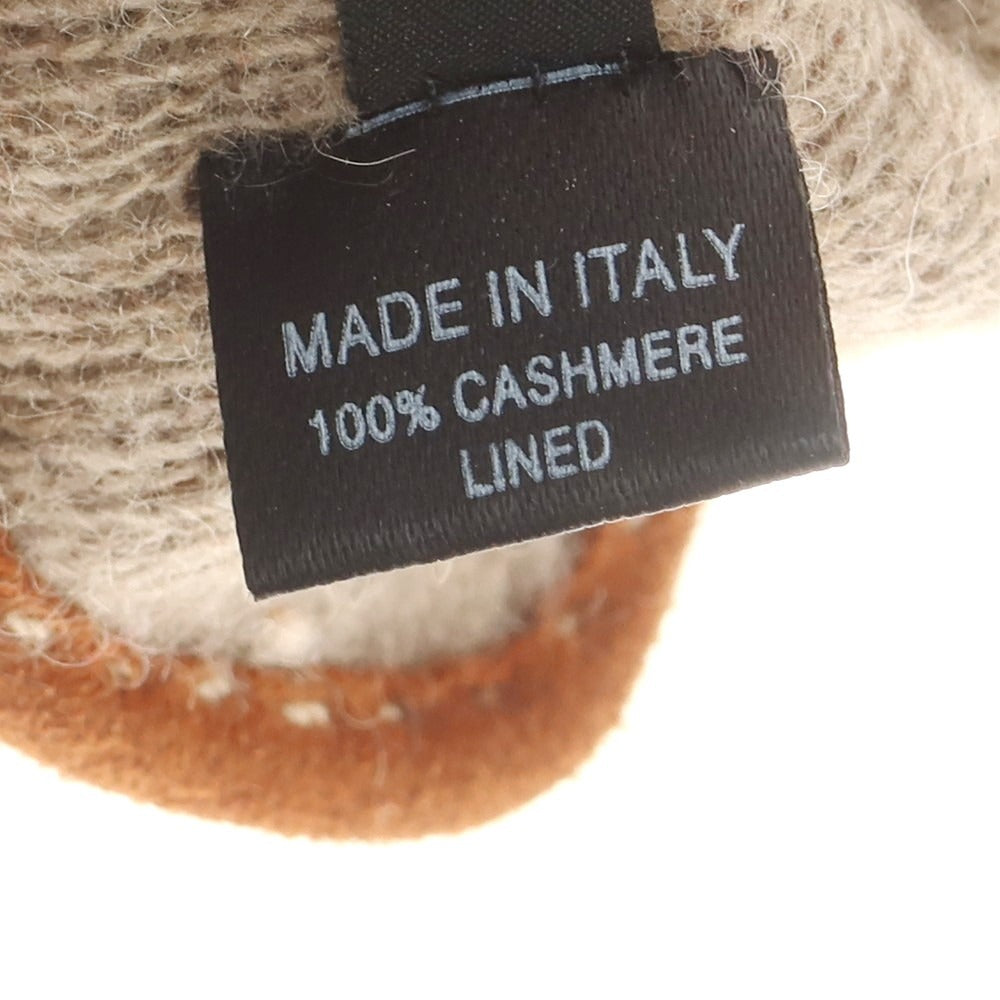 【中古】マッツォレーニ MAZZOLENI スエード カシミヤ 手袋 グローブ ブラウンxベージュ【 7 1/2 】【 状態ランクB 】【 メンズ 】