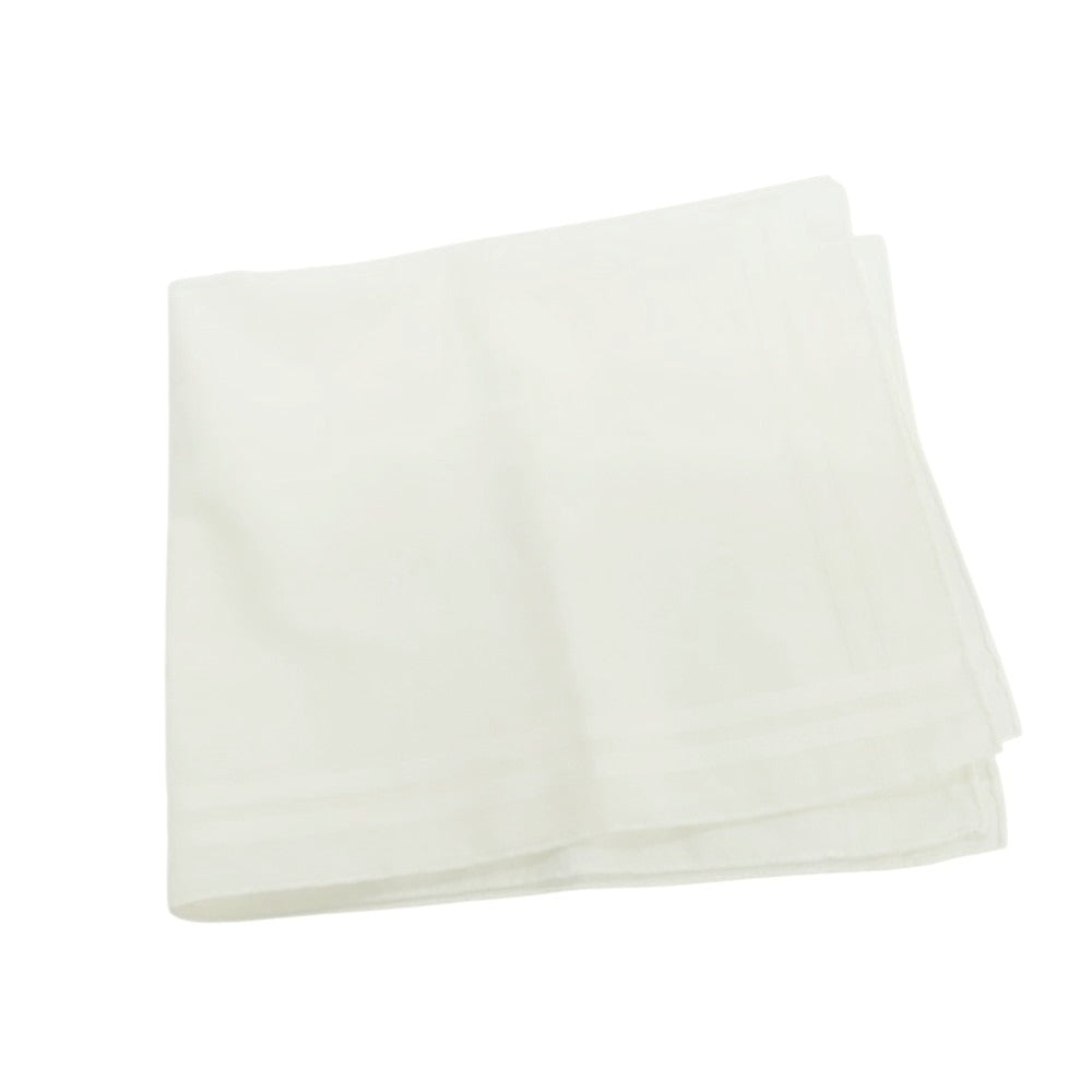 【中古】エルメス HERMES コットン ポケットチーフ アイボリー【 状態ランクC 】【 メンズ 】