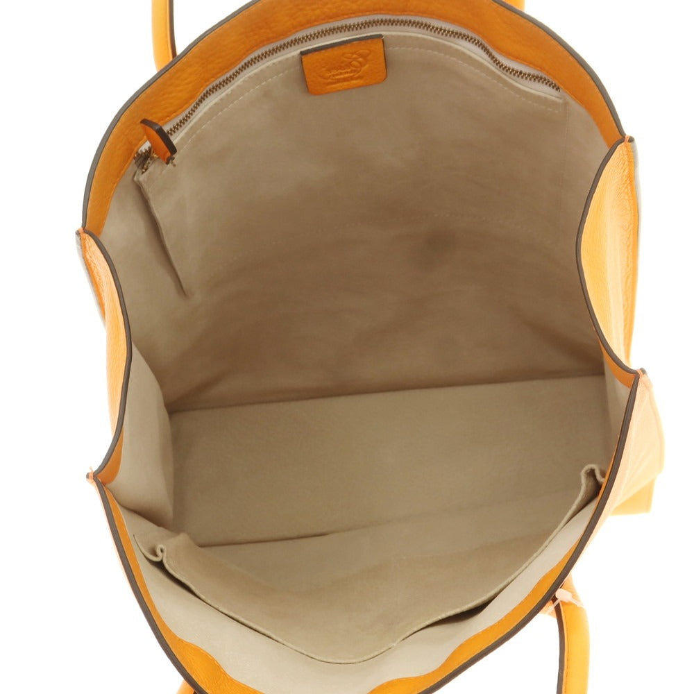 【中古】【未使用】シセイ Cisei 1212 LD TOTE シュリンクレザー トートバッグ オレンジ【 状態ランクS 】【 メンズ 】