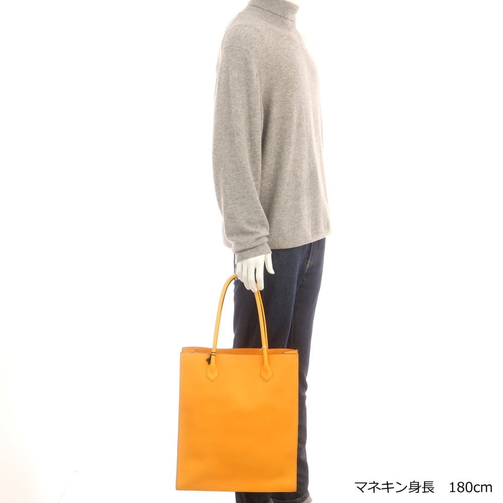 【中古】【未使用】シセイ Cisei 1212 LD TOTE シュリンクレザー トートバッグ オレンジ【 状態ランクS 】【 メンズ 】