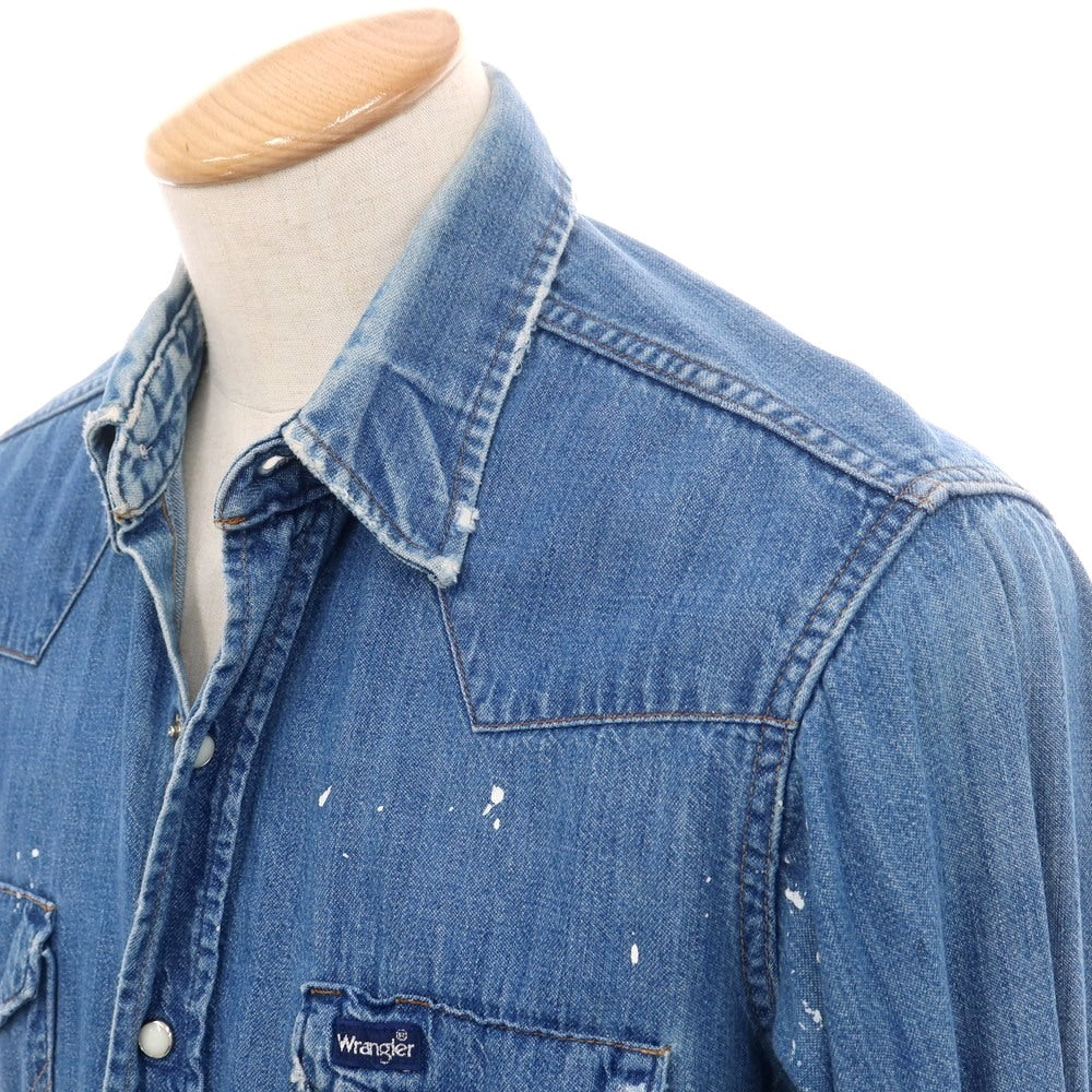 【中古】リベアバイジョンブル rebear by Johnbull Wrangler リメイク デニム ウエスタンシャツ ブルー【 F 】【 状態ランクC 】【 メンズ 】