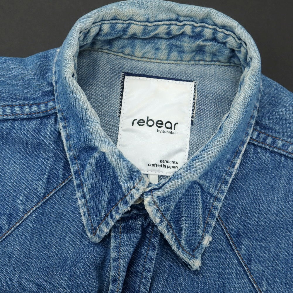 【中古】リベアバイジョンブル rebear by Johnbull Wrangler リメイク デニム ウエスタンシャツ ブルー【 F 】【 状態ランクC 】【 メンズ 】