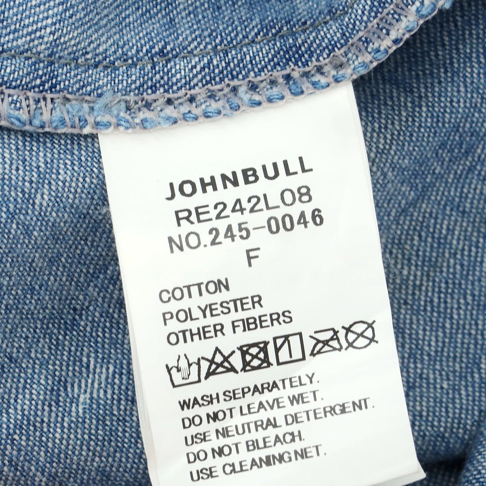 【中古】リベアバイジョンブル rebear by Johnbull Wrangler リメイク デニム ウエスタンシャツ ブルー【 F 】【 状態ランクC 】【 メンズ 】