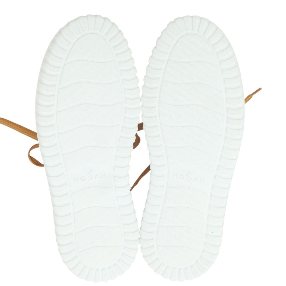 【中古】【未使用】ホーガン Hogan レザー スニーカー ホワイトxブラウン【 8 】【 状態ランクS 】【 メンズ 】