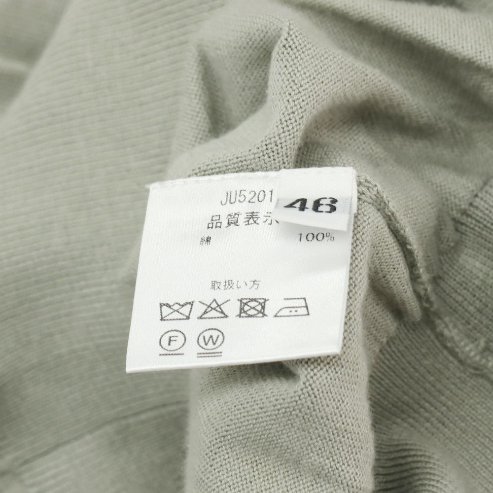 【中古】クルチアーニ CRUCIANI コットン モックネック 半袖 プルオーバーニット グリーングレー系【 46 】【 状態ランクB 】【 メンズ 】