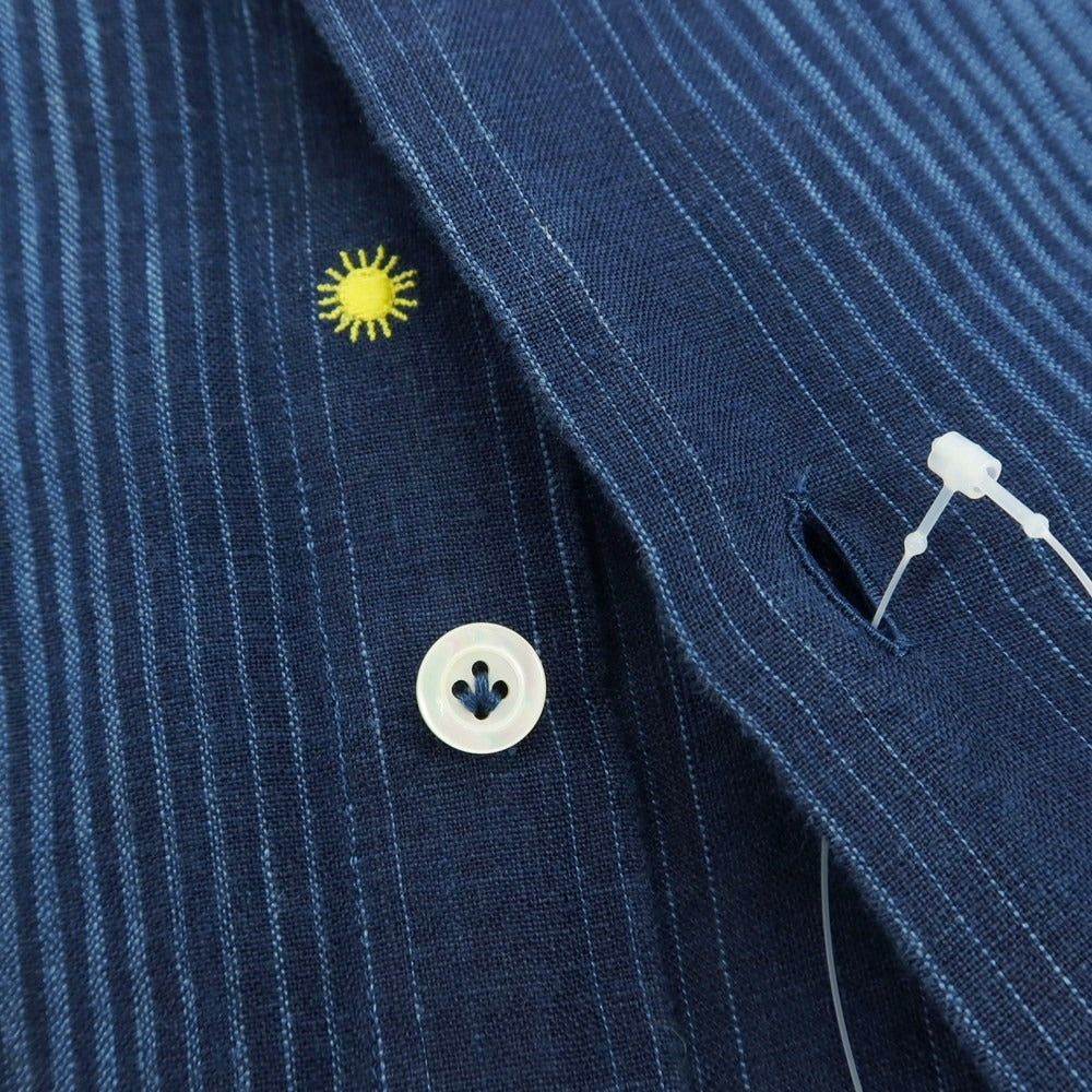 【中古】ジャンネット giannetto リネン カジュアルシャツ ネイビー【サイズ38】【 状態ランクB 】【 メンズ 】