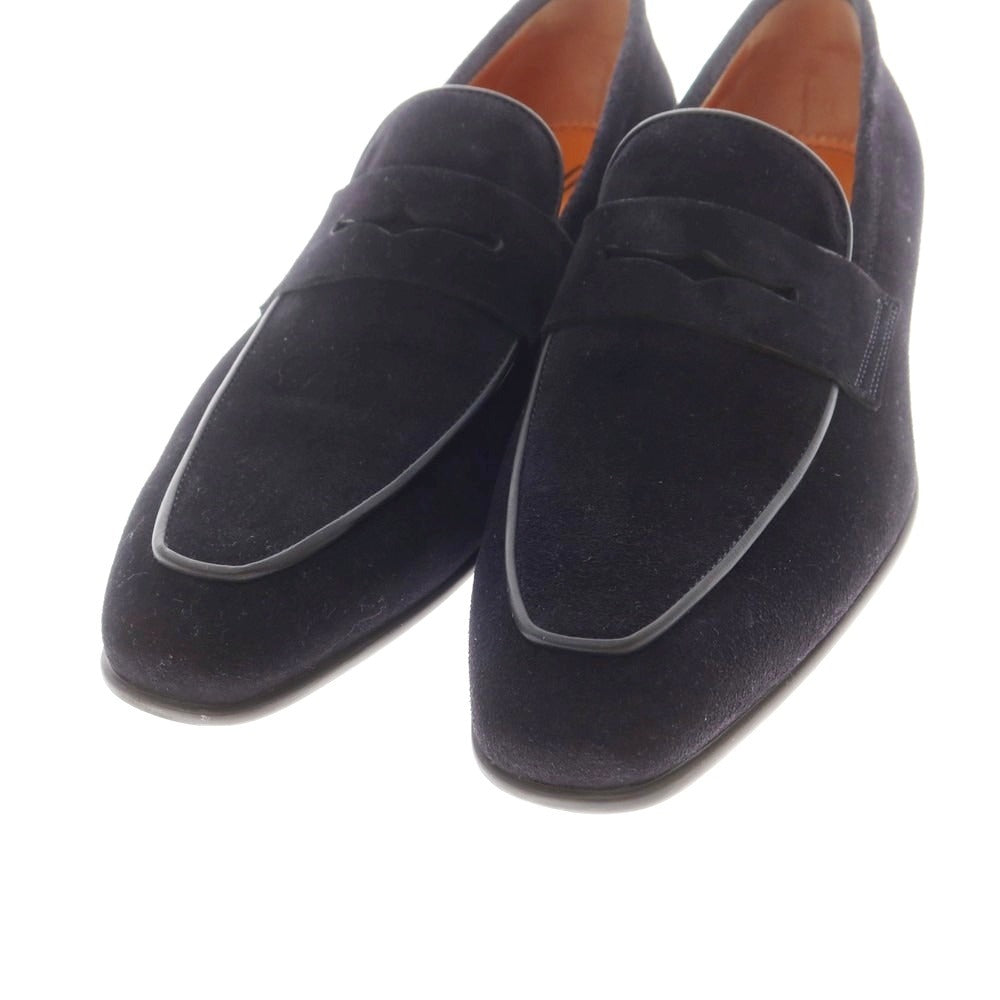 【中古】サントーニ Santoni スエード コインローファー ネイビー【 UK5 】【 状態ランクB 】【 メンズ 】