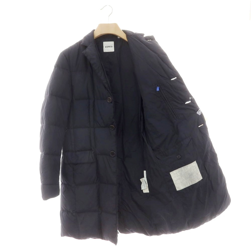 【中古】アスペジ ASPESI ナイロン ダウンコート ネイビー【 S 】【 状態ランクB 】【 メンズ 】