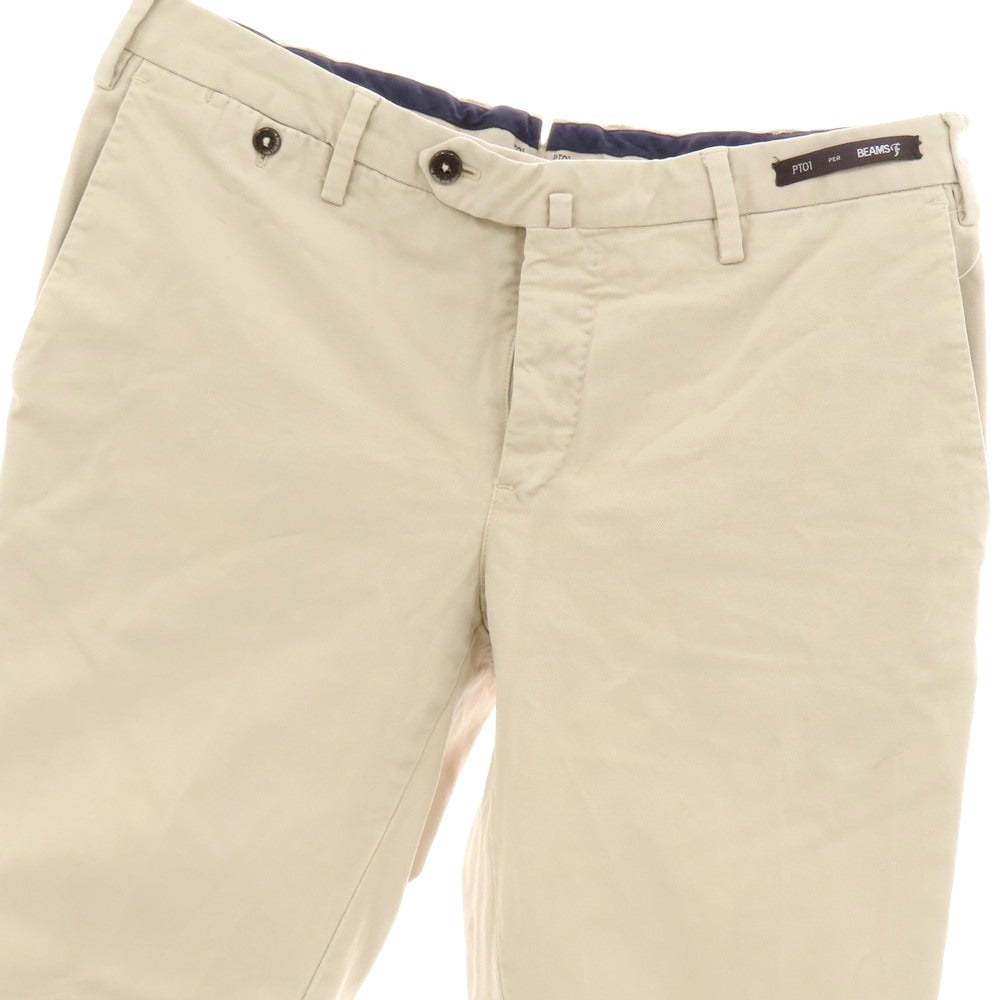 【中古】ピーティーゼロウーノ PT01 BEAMS F別注 FJORD ストレッチ コットン カジュアルスラックスパンツ ベージュ【 48 】【 状態ランクC 】【 メンズ 】