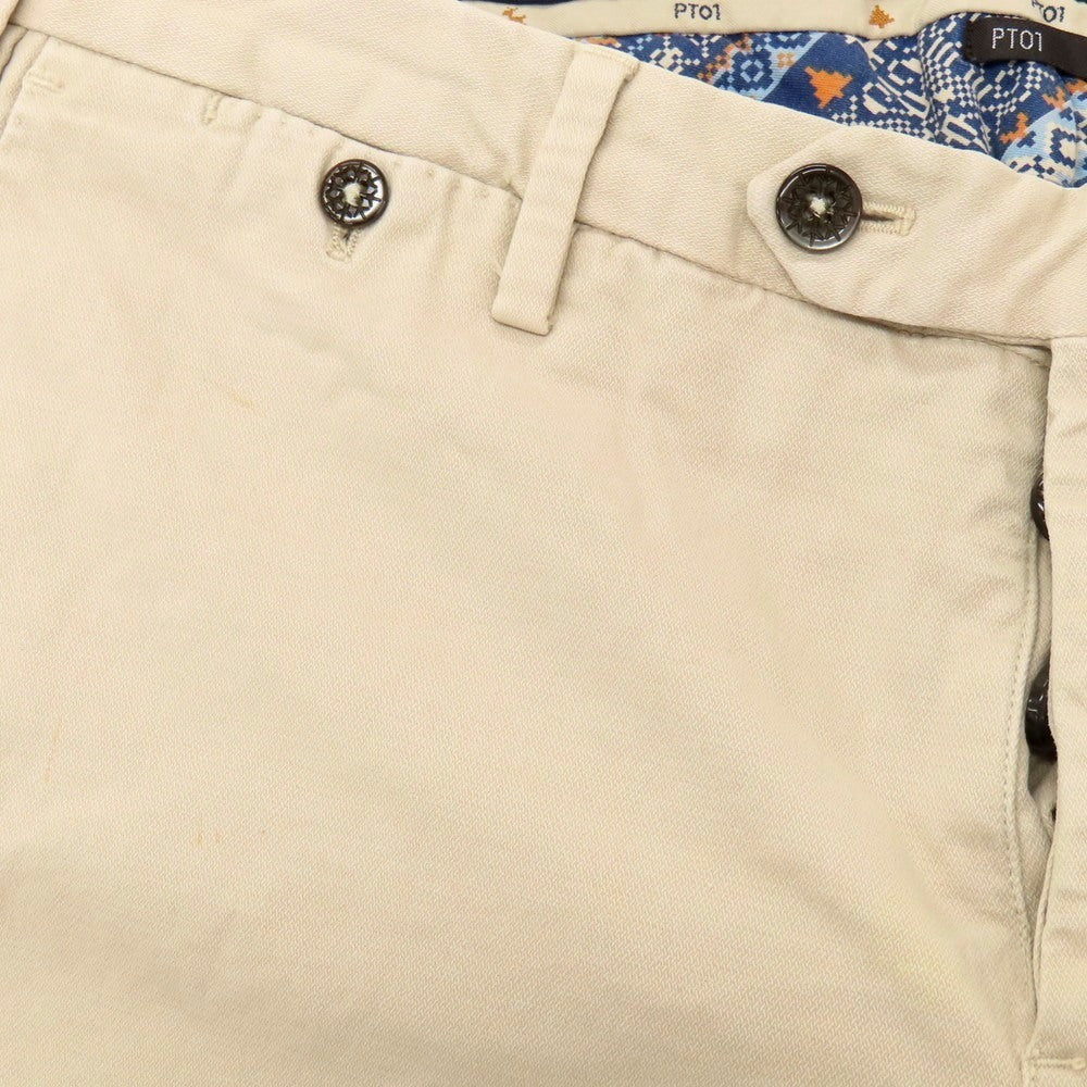 【中古】ピーティーゼロウーノ PT01 BEAMS F別注 FJORD ストレッチ コットン カジュアルスラックスパンツ ベージュ【 48 】【 状態ランクC 】【 メンズ 】