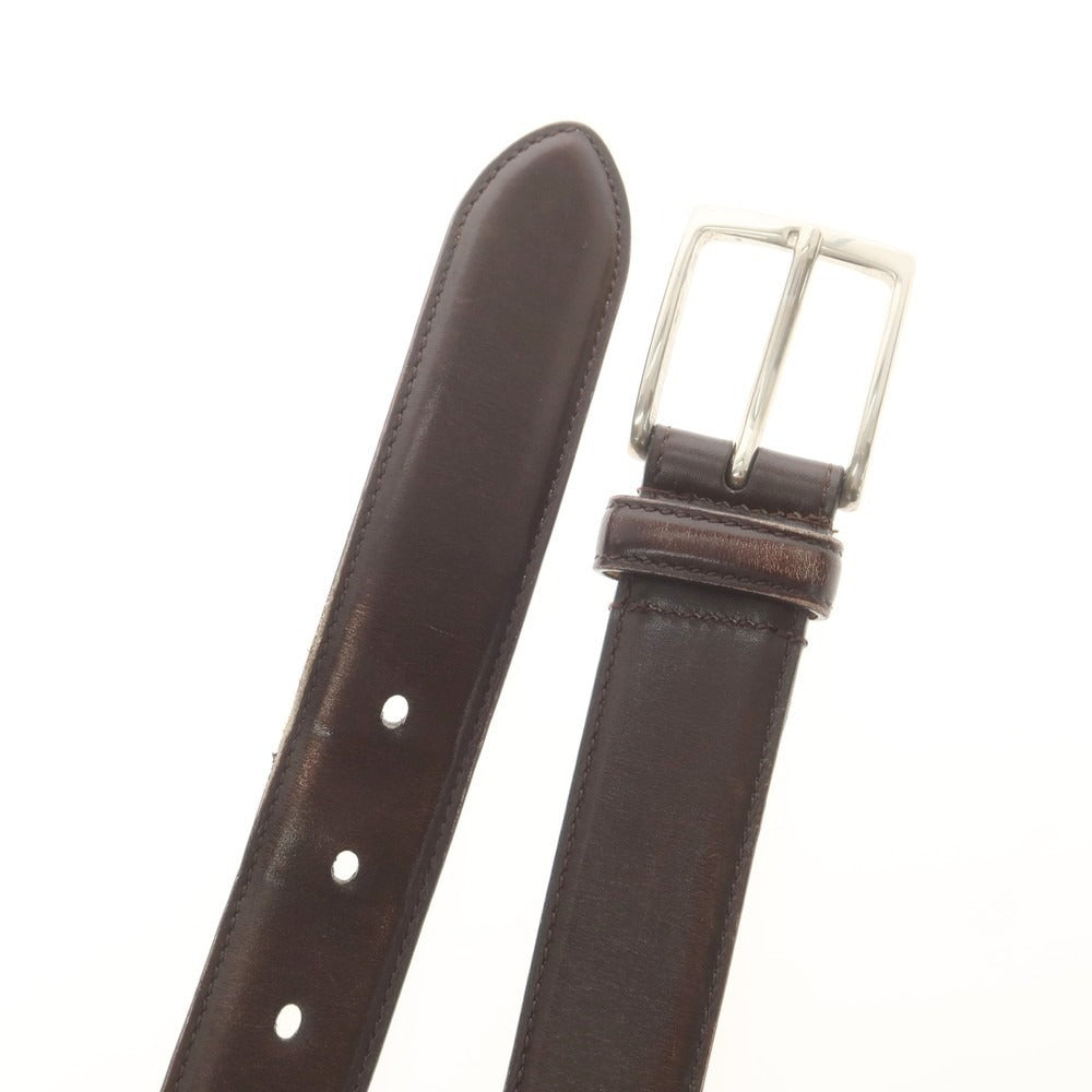 【中古】シップス SHIPS フレンチカーフ ベルト ダークブラウン【 85 】【 状態ランクC 】【 メンズ 】