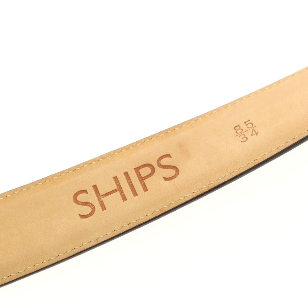 【中古】シップス SHIPS フレンチカーフ ベルト ダークブラウン【 85 】【 状態ランクC 】【 メンズ 】