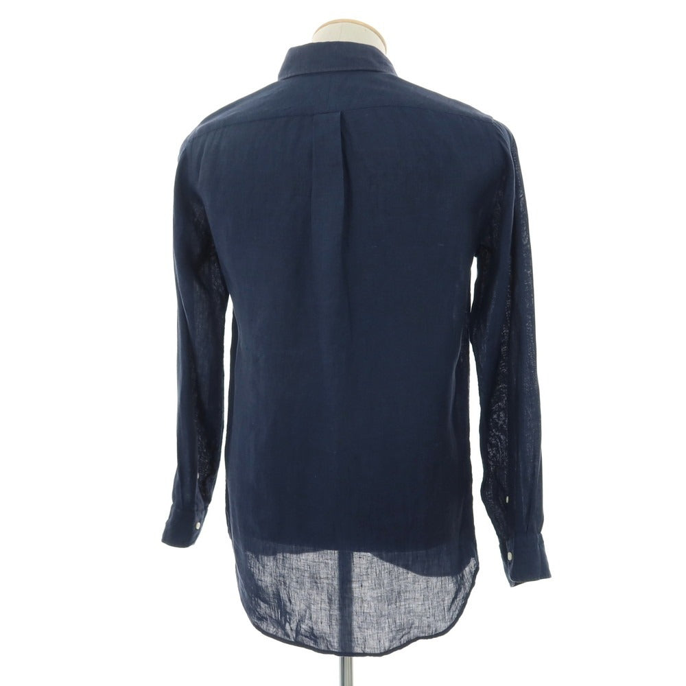 【中古】ビームスエフ BEAMS F リネン カジュアルシャツ ネイビー【サイズ38】【 状態ランクB 】【 メンズ 】
