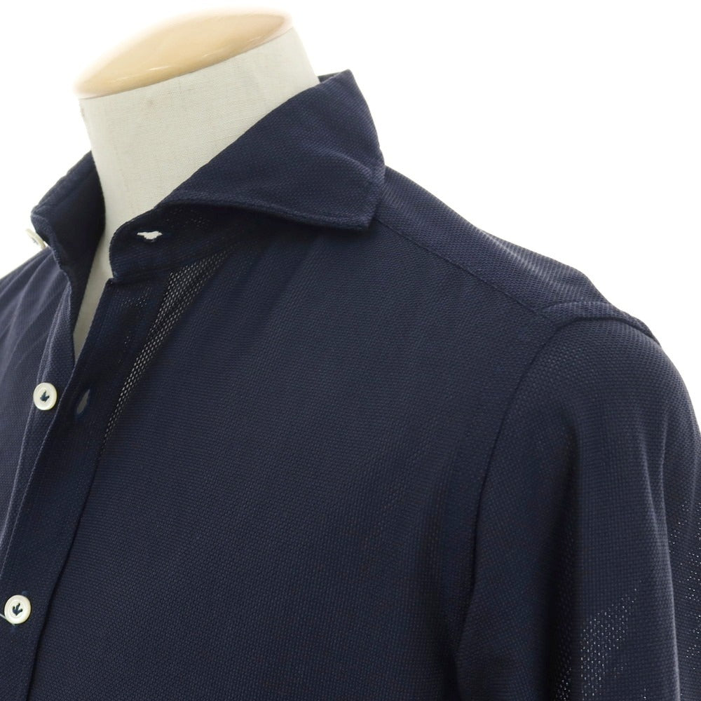 【中古】ジャンネット giannetto コットン ドレスシャツ ネイビー【サイズXS】【 状態ランクB 】【 メンズ 】