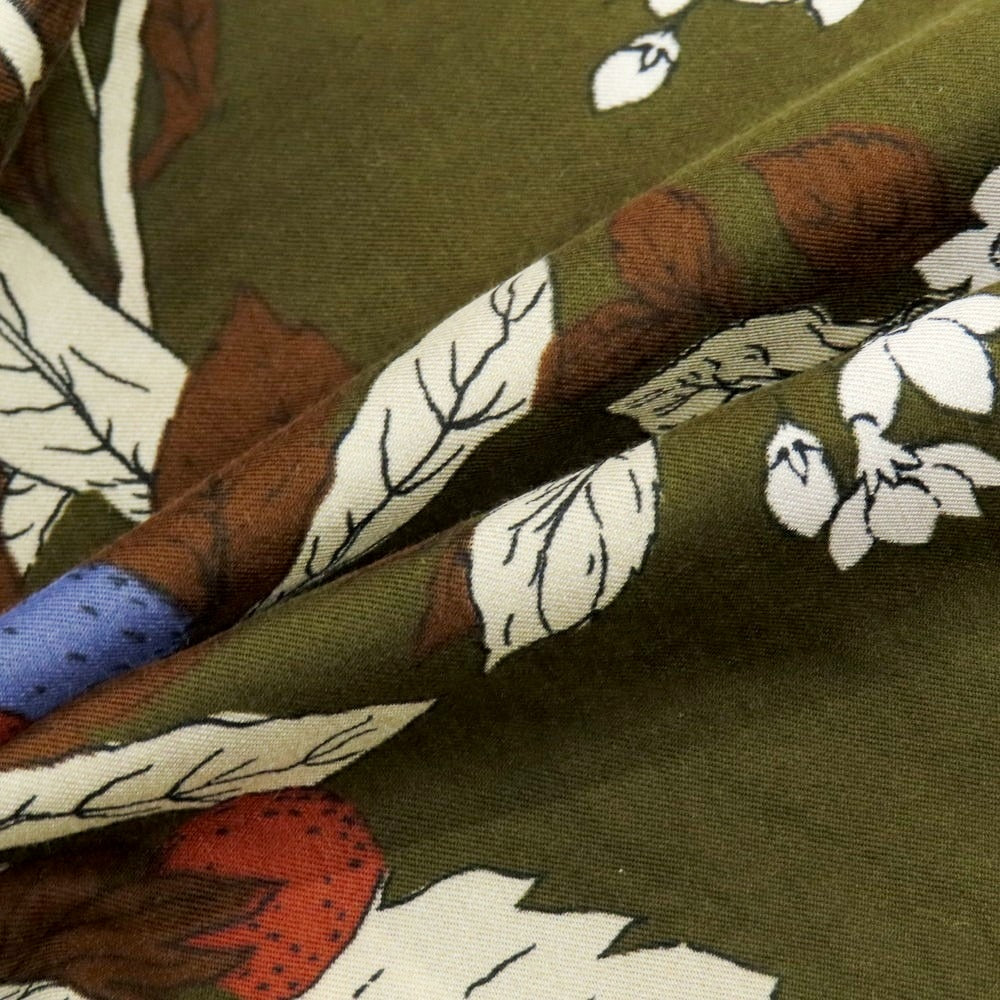 【中古】フマガッリ Fumagalli コットン プリント スカーフ オリーブxブラウン【 状態ランクB 】【 メンズ 】