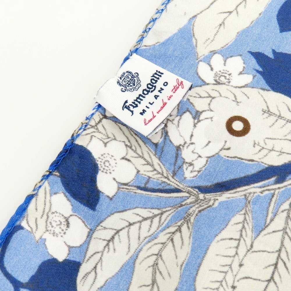 【中古】フマガッリ Fumagalli コットン プリント スカーフ ブルーxダークベージュ【 状態ランクB 】【 メンズ 】