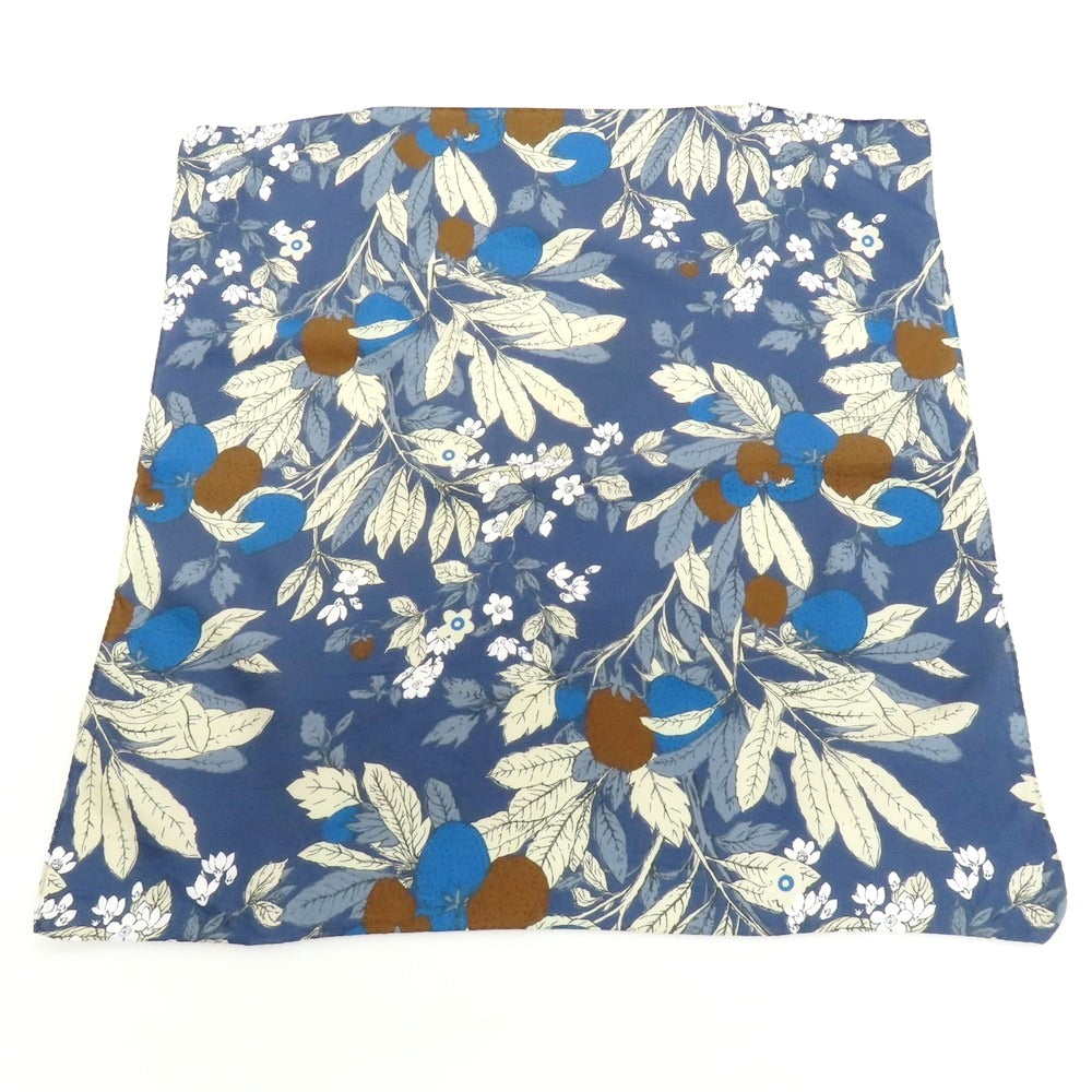 【中古】フマガッリ Fumagalli コットンシルク プリント スカーフ ネイビーxグレージュ【 状態ランクB 】【 メンズ 】