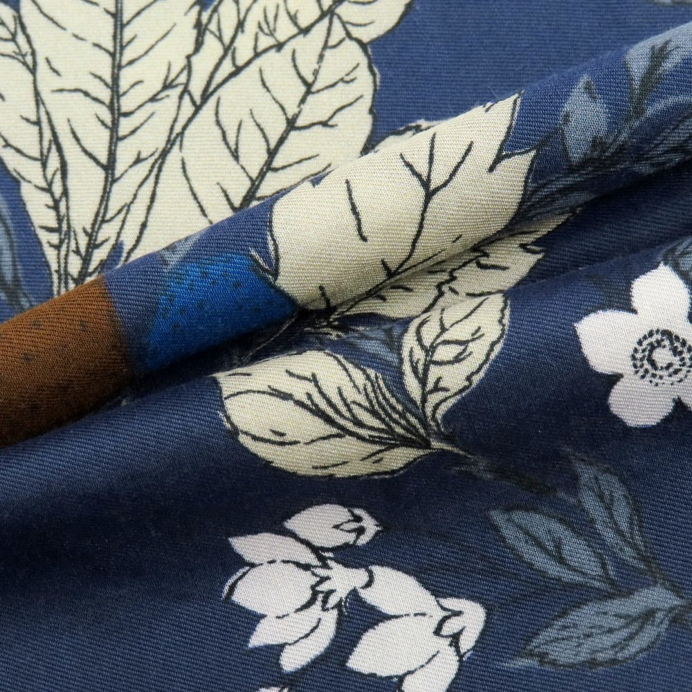 【中古】フマガッリ Fumagalli コットンシルク プリント スカーフ ネイビーxグレージュ【 状態ランクB 】【 メンズ 】