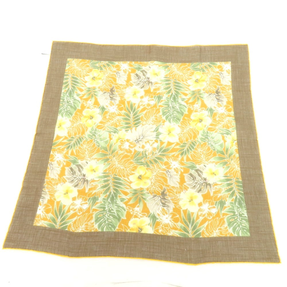 【中古】ヴィンセンツォミオッツァ Vincenzo Miozza コットンシルク プリント スカーフ オレンジxブラウン【 状態ランクB 】【 メンズ 】