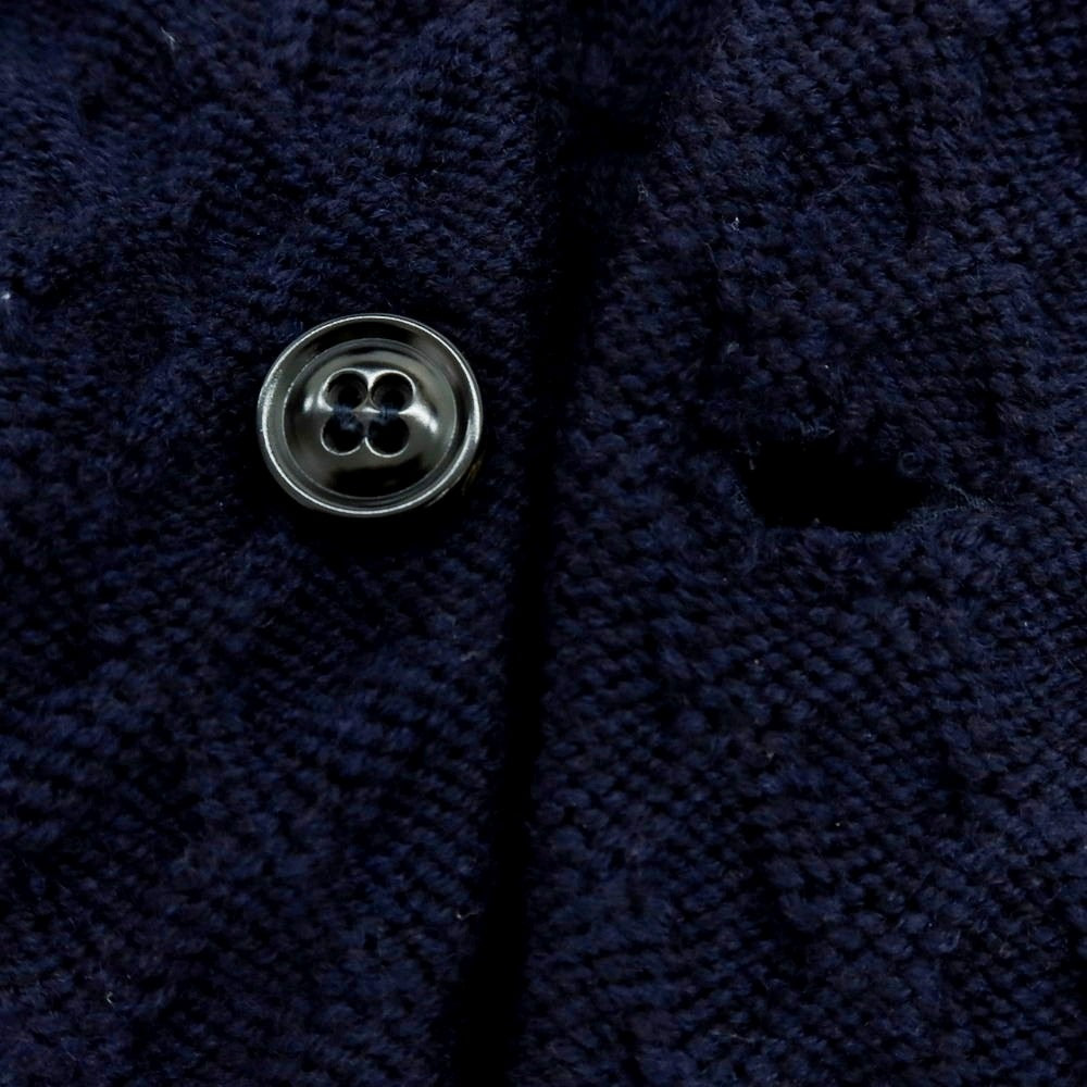 【中古】ドルモア DRUMOHR ミドルゲージウール ケーブル編み ニットジャケット ネイビー【 42 】【 状態ランクB 】【 メンズ 】