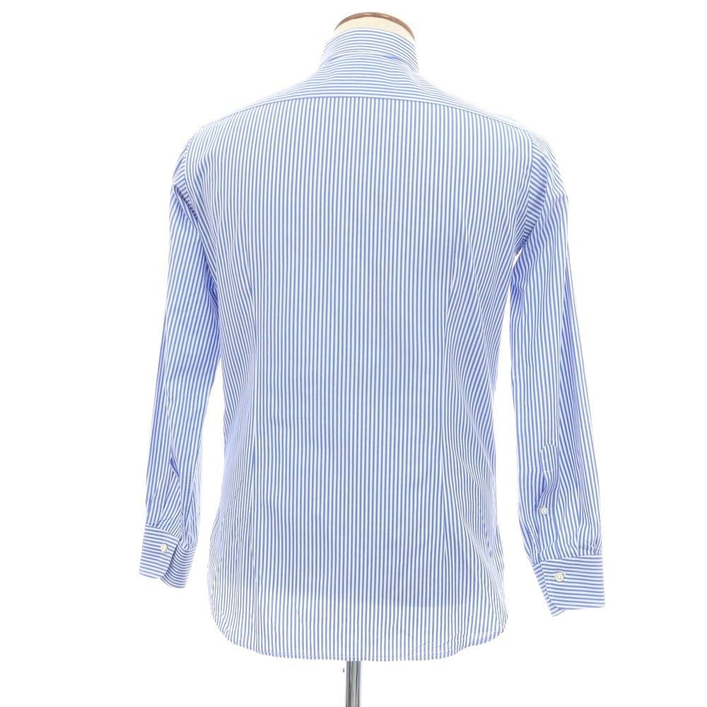 【中古】バーニーズニューヨーク BARNEYS NEWYORK コットン ストライプ イタリアンカラー BD ドレスシャツ ブルーxホワイト【 40 】【 状態ランクB 】【 メンズ 】