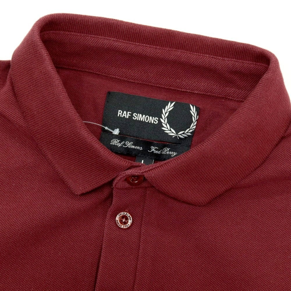 【中古】ラフシモンズ RAF SIMONS ×FRED PERRY コットン 鹿の子 半袖ポロシャツ ワインレッド【 L 】【 状態ランクC 】【 メンズ 】