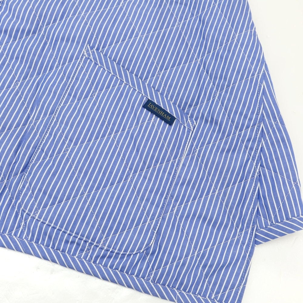 【中古】コムデギャルソンシャツ COMME des GARCONS SHIRT × LAVENHAM 2025年春夏 コットン キルティングベスト ブルーxホワイト【 XS 】【 状態ランクA 】【 メンズ 】