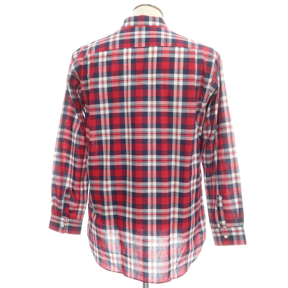【中古】コムデギャルソンシャツ COMME des GARCONS SHIRT 2025年春夏 コットン チェック レギュラーカラー カジュアルシャツ レッドxネイビー【 L 】【 状態ランクA 】【 メンズ 】