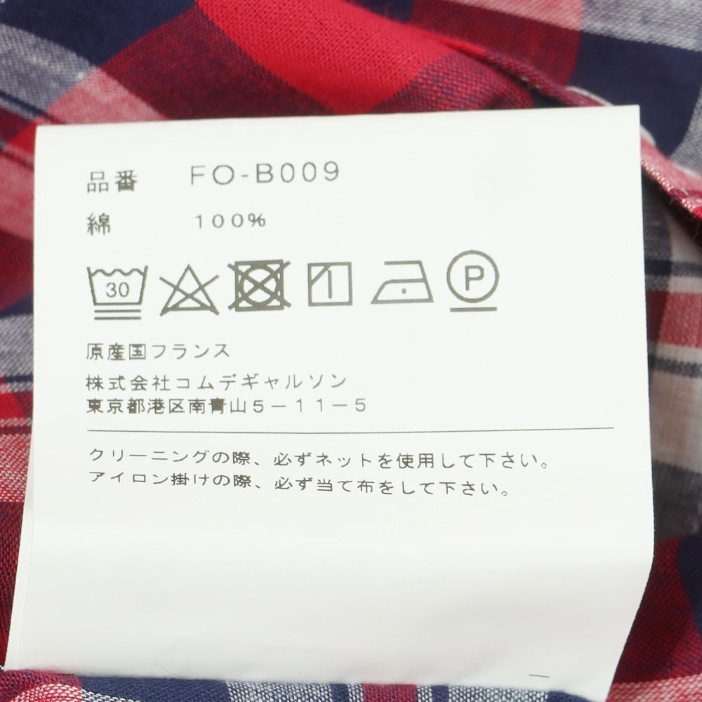 【中古】コムデギャルソンシャツ COMME des GARCONS SHIRT 2025年春夏 コットン チェック レギュラーカラー カジュアルシャツ レッドxネイビー【 L 】【 状態ランクA 】【 メンズ 】
