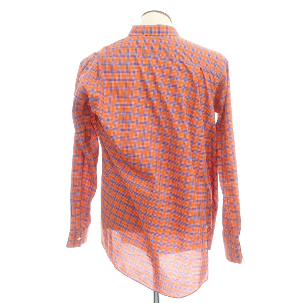 【中古】コムデギャルソンシャツ COMME des GARCONS SHIRT 2025年春夏 コットン チェック アシンメトリー レギュラーカラー カジュアルシャツ オレンジxブルー【 XL 】【 状態ランクA 】【 メンズ 】