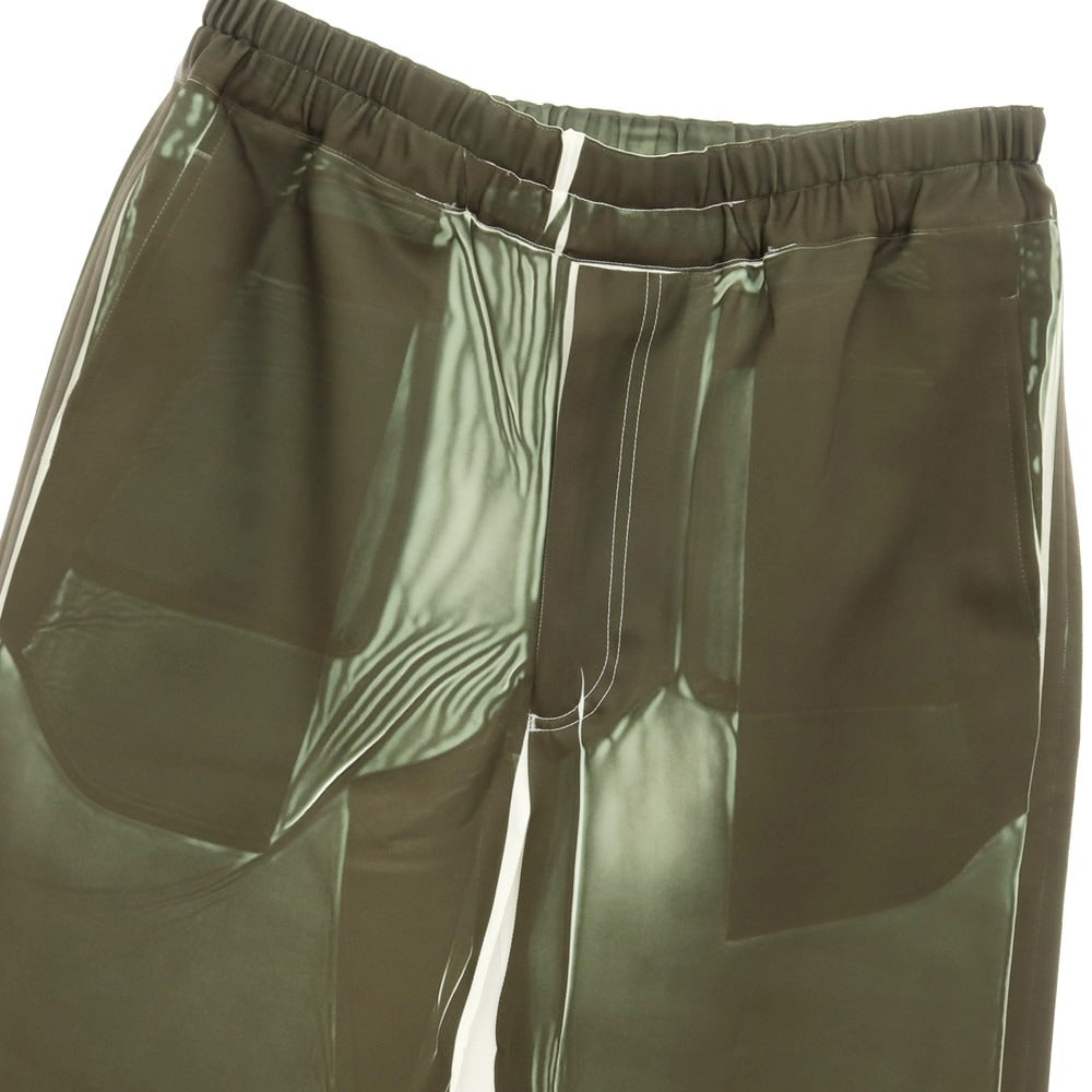 【中古】コムデギャルソンシャツ COMME des GARCONS SHIRT 2025年春夏 ポリエステル ガーメント プリント イージーパンツ オリーブ【 S 】【 状態ランクA 】【 メンズ 】