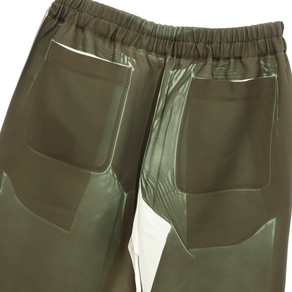 【中古】コムデギャルソンシャツ COMME des GARCONS SHIRT 2025年春夏 ポリエステル ガーメント プリント イージーパンツ オリーブ【 S 】【 状態ランクA 】【 メンズ 】