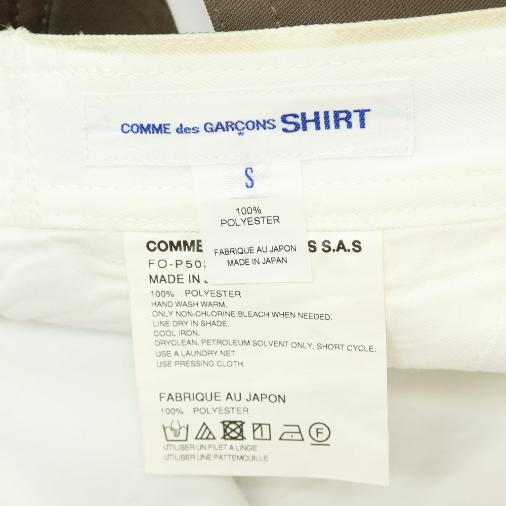 【中古】コムデギャルソンシャツ COMME des GARCONS SHIRT 2025年春夏 ペイント ポリエステル カジュアルスラックスパンツ オリーブ【 S 】【 状態ランクA 】【 メンズ 】