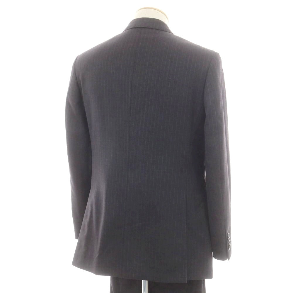 【中古】オンワード ONWARD Production Development Division ウール ストライプ ダブルスーツ グレー【 上D646/下A80 】【 状態ランクA 】【 メンズ 】