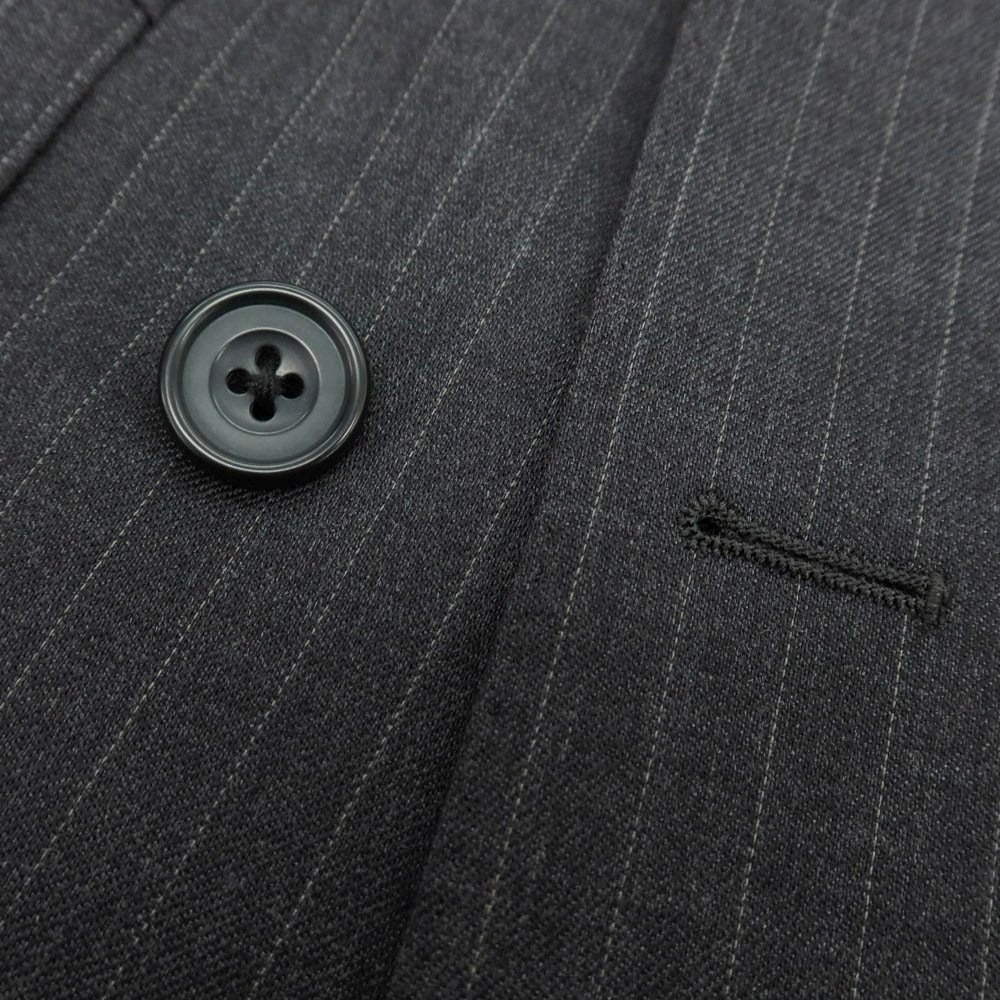 【中古】オンワード ONWARD Production Development Division ウール ストライプ ダブルスーツ グレー【 上D646/下A80 】【 状態ランクA 】【 メンズ 】