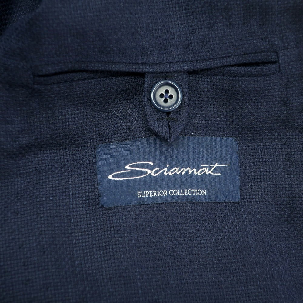 【中古】シャマット Sciamat ウールシルクリネン テーラードジャケット ライトネイビー【 46 】【 状態ランクB 】【 メンズ 】