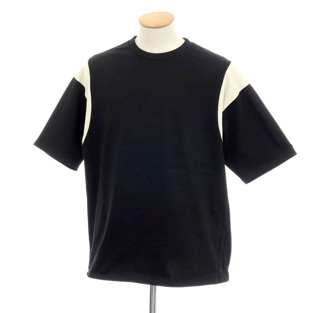 【中古】マーカ marka 2025年春夏 コットン クルーネック 半袖Tシャツ ブラックxアイボリー【 1 】【 状態ランクB 】【 メンズ 】