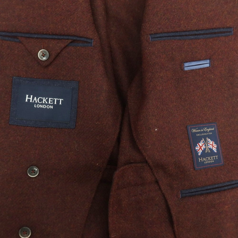【中古】【未使用】ハケットロンドン HACKETT LONDON ツイードウール テーラードジャケット ブラウン【 40 】【 状態ランクS 】【 メンズ 】