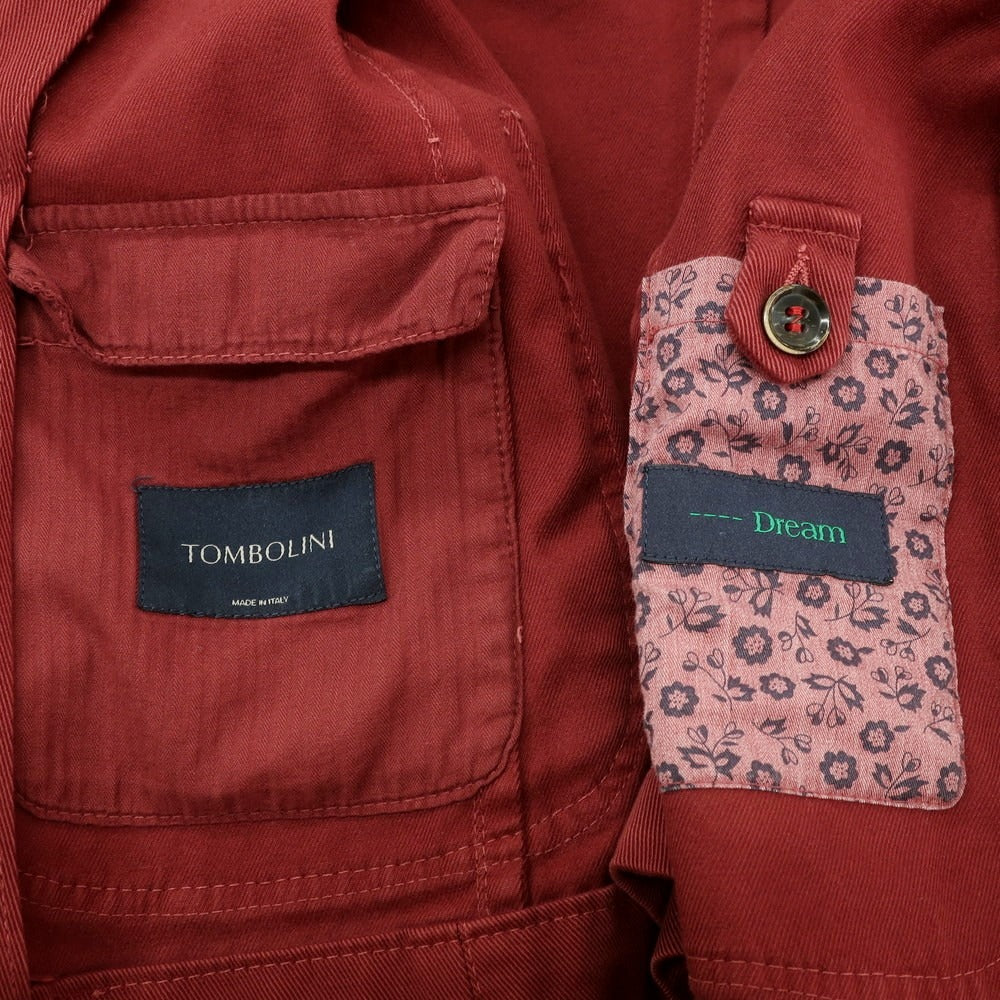 【中古】【未使用】トンボリーニ TOMBOLINI ストレッチコットン カジュアルジャケット マルーン【 48 】【 状態ランクS 】【 メンズ 】