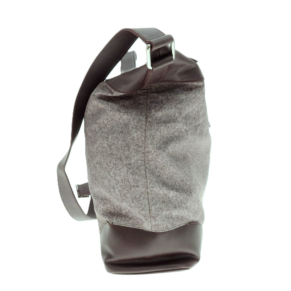 【中古】アルマーニ コレッツォーニ ARMANI COLLEZIONI ポリエステル×レザー 2WAY ショルダーバッグ グレーxパープル【 状態ランクB 】【 メンズ 】