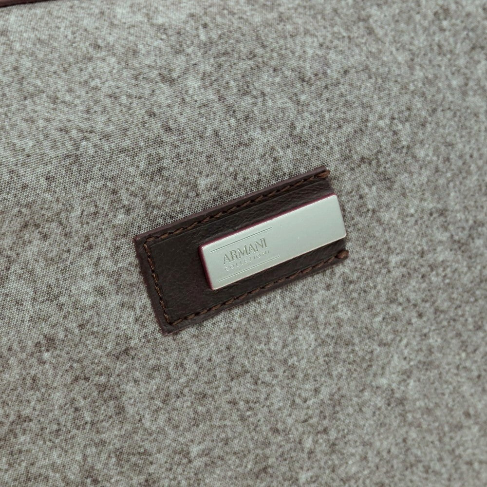 【中古】アルマーニ コレッツォーニ ARMANI COLLEZIONI ポリエステル×レザー 2WAY ショルダーバッグ グレーxパープル【 状態ランクB 】【 メンズ 】