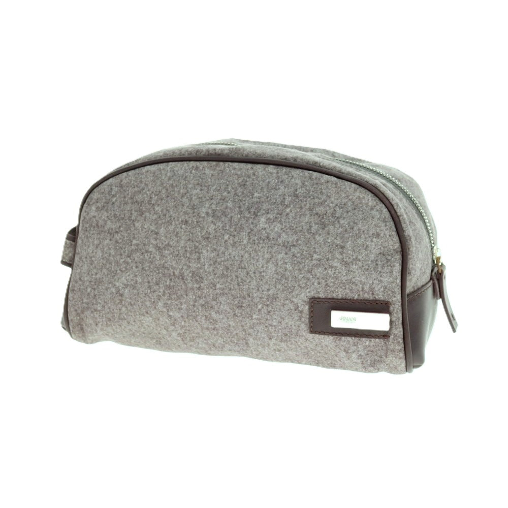 【中古】アルマーニ コレッツォーニ ARMANI COLLEZIONI ポリエステル×レザー セカンドバッグ グレーxパープル【 状態ランクB 】【 メンズ 】