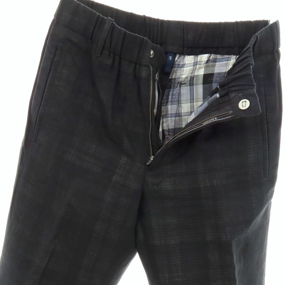 【中古】インコテックス INCOTEX コットン チェック イージスラックスパンツ ブラック【 48 】【 状態ランクB 】【 メンズ 】