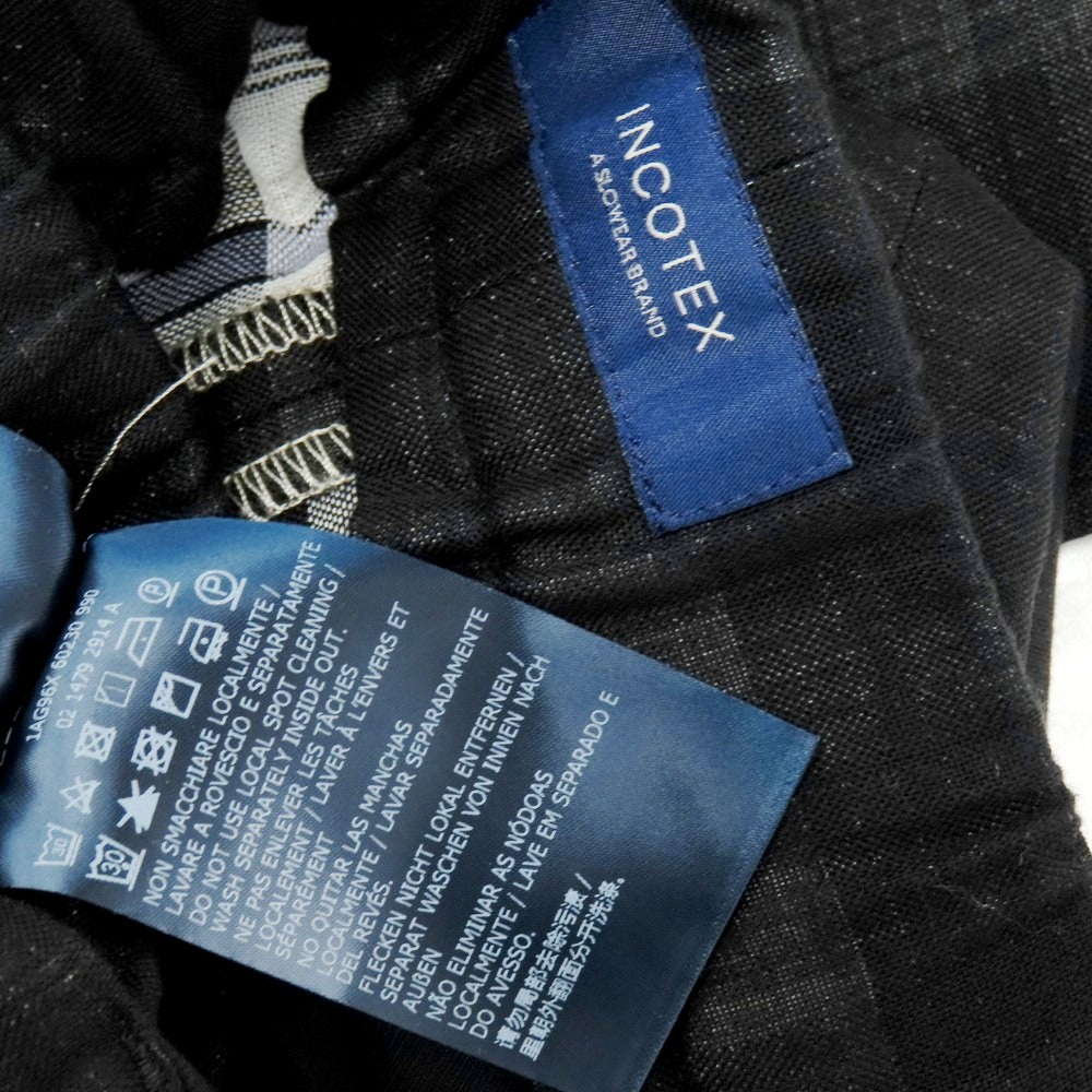 【中古】インコテックス INCOTEX コットン チェック イージスラックスパンツ ブラック【 48 】【 状態ランクB 】【 メンズ 】