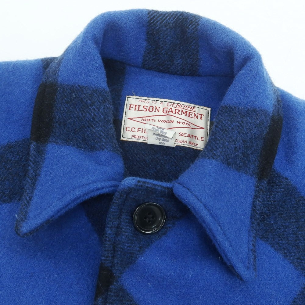 【中古】フィルソン FILSON ウール チェック ダブルマッキーノクルーザーブルゾン ブルーxブラック【 40 】【 状態ランクB 】【 メンズ 】