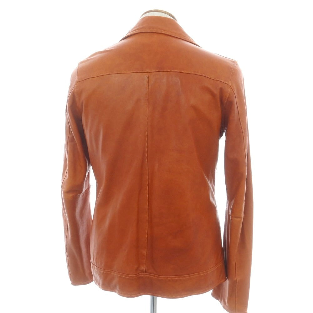 【中古】ブルーワーク トゥモローランド BLUE WORK TOMORROWLAND ラムレザー レザーブルゾン オレンジブラウン【 2 】【 状態ランクB 】【 メンズ 】