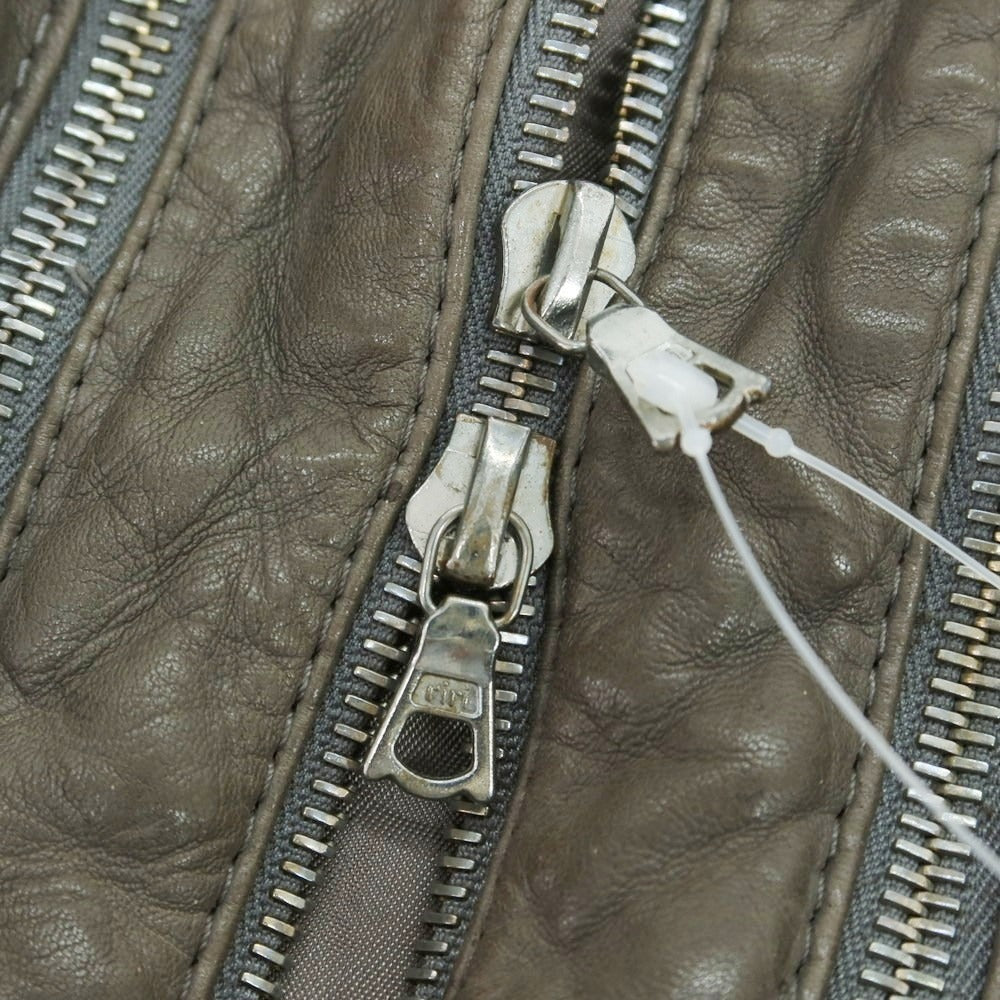 【中古】ニールバレット NEIL BARRETT レザー レザーブルゾン グレイッシュカーキ【 S 】【 状態ランクD 】【 メンズ 】